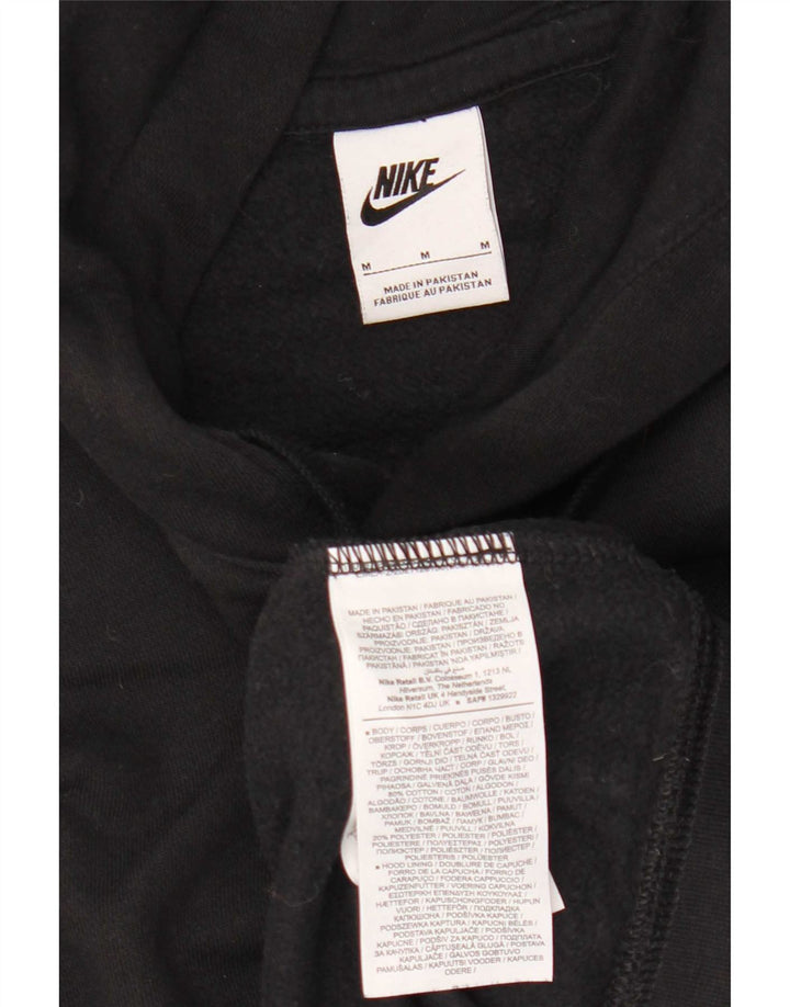 Nike Mens Graphic Hoodie Jumper Medium Black Cotton