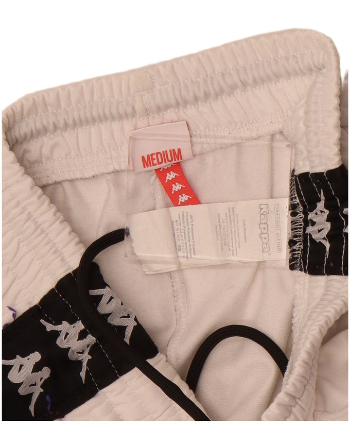 Kappa Mens Graphic Tracksuit Trousers Medium  White Colourblock Polyester