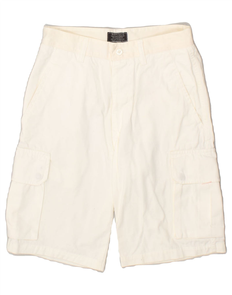 MASON'S Womens Cargo Shorts IT 44 Medium W28  White Cotton | Vintage Mason's | Thrift | Second-Hand Mason's | Used Clothing | Messina Hembry 