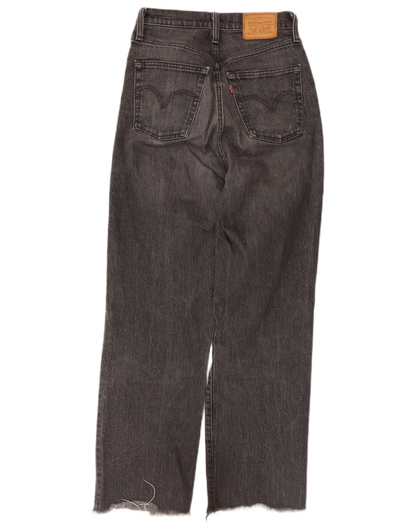 Levi's Womens Ribcage Straight Jeans W26 L26 Grey Cotton