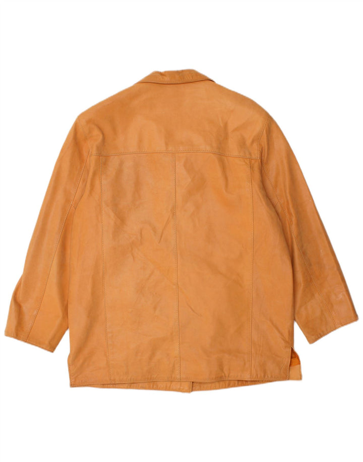 Vintage Womens Leather Jacket UK 16 Large Beige