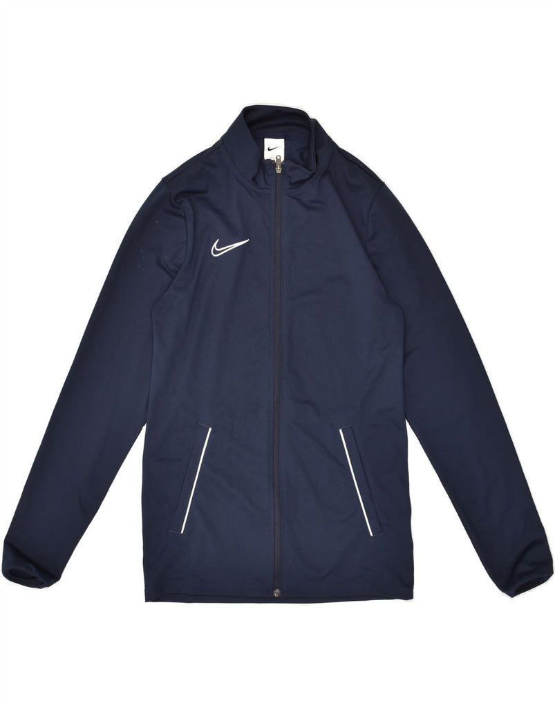 NIKE Mens Dri Fit Tracksuit Top Jacket UK 10 Small Navy Blue Polyester Vintage Nike and Second-Hand Nike from Messina Hembry 