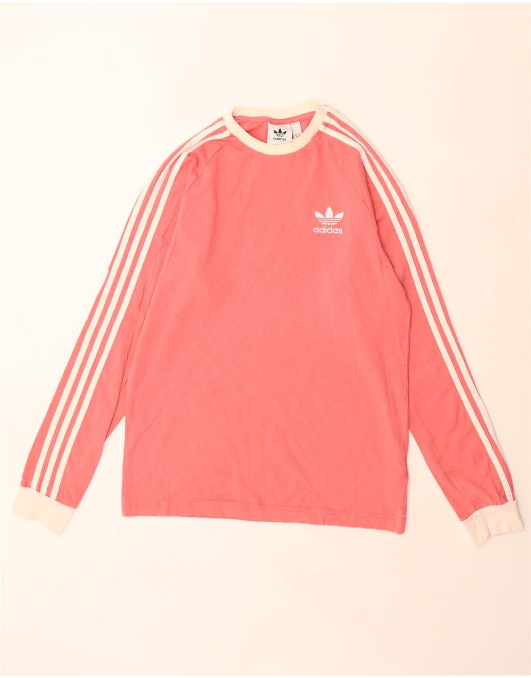 Adidas Mens Top Long Sleeve Small Pink Cotton