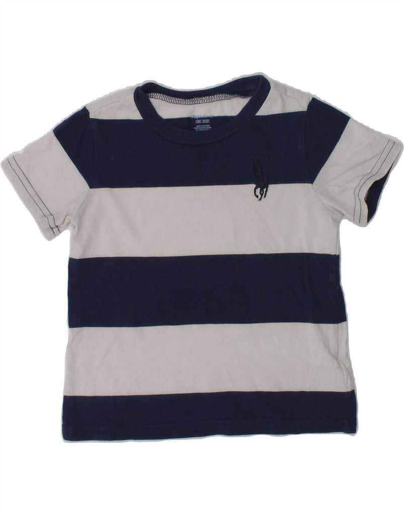 RALPH LAUREN Baby Boys T-Shirt Top 12-18 Months Navy Blue Colourblock | Vintage Ralph Lauren | Thrift | Second-Hand Ralph Lauren | Used Clothing | Messina Hembry 