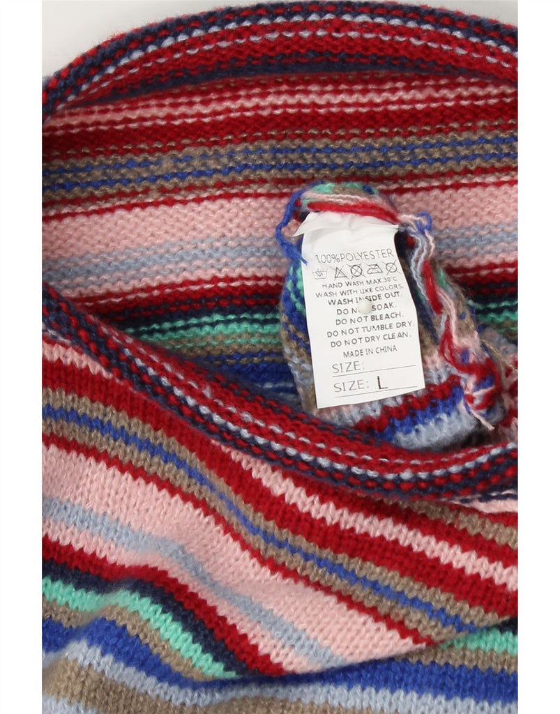 VINTAGE Womens Boat Neck Jumper Sweater UK 16 Large Multicoloured Striped Vintage Vintage and Second-Hand Vintage from Messina Hembry 