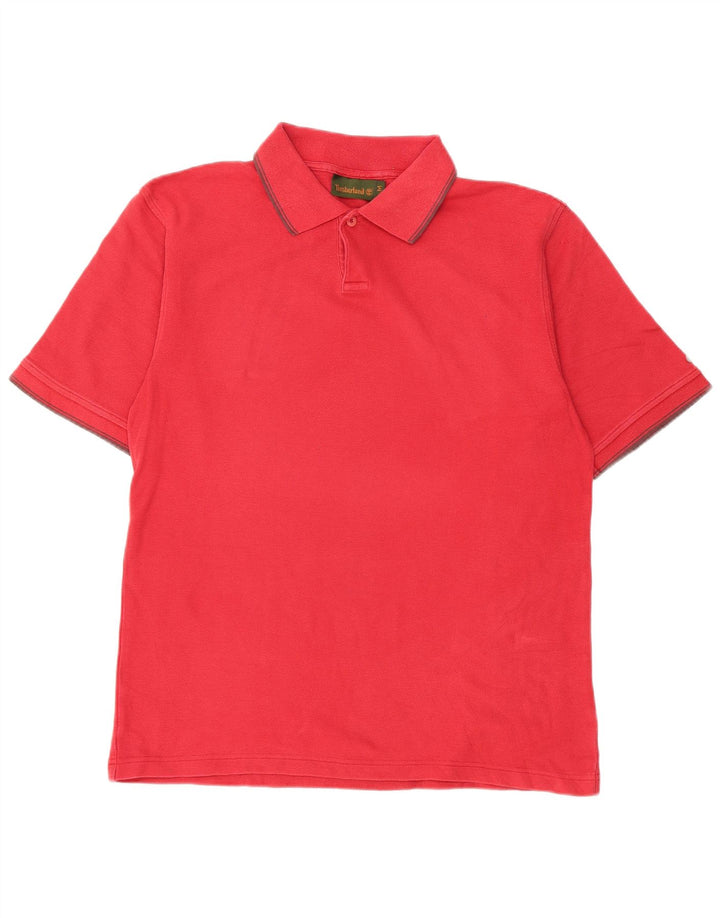 Timberland Mens Polo Shirt Medium Red Cotton