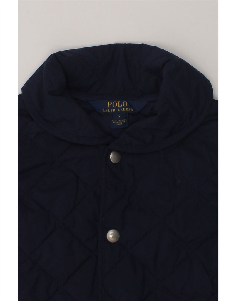 POLO RALPH LAUREN Boys Quilted Jacket 5-6 Years Navy Blue Polyester | Vintage Polo Ralph Lauren | Thrift | Second-Hand Polo Ralph Lauren | Used Clothing | Messina Hembry 
