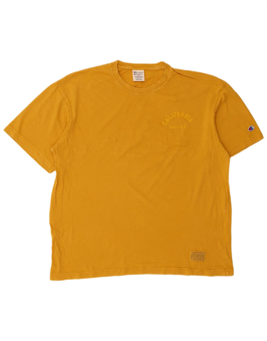 Champion Mens T-Shirt Top Small Yellow