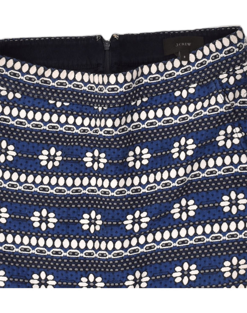 J. CREW Womens Mini Skirt US 8 Medium W30  Navy Blue Floral Cotton | Vintage J. Crew | Thrift | Second-Hand J. Crew | Used Clothing | Messina Hembry 