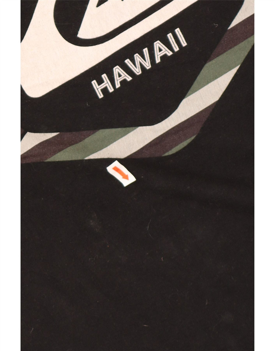 QUIKSILVER Mens Hawaii Regular Fit Graphic T-Shirt Top Large Black Cotton