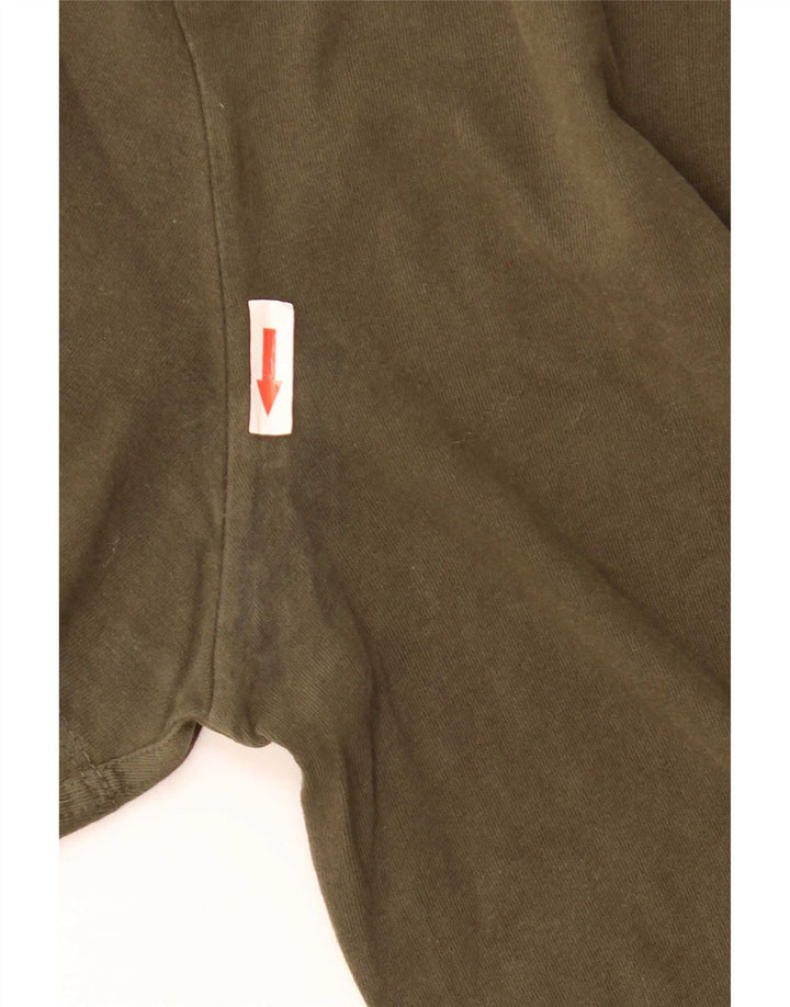 Superdry Mens T-Shirt Top XL Khaki Cotton