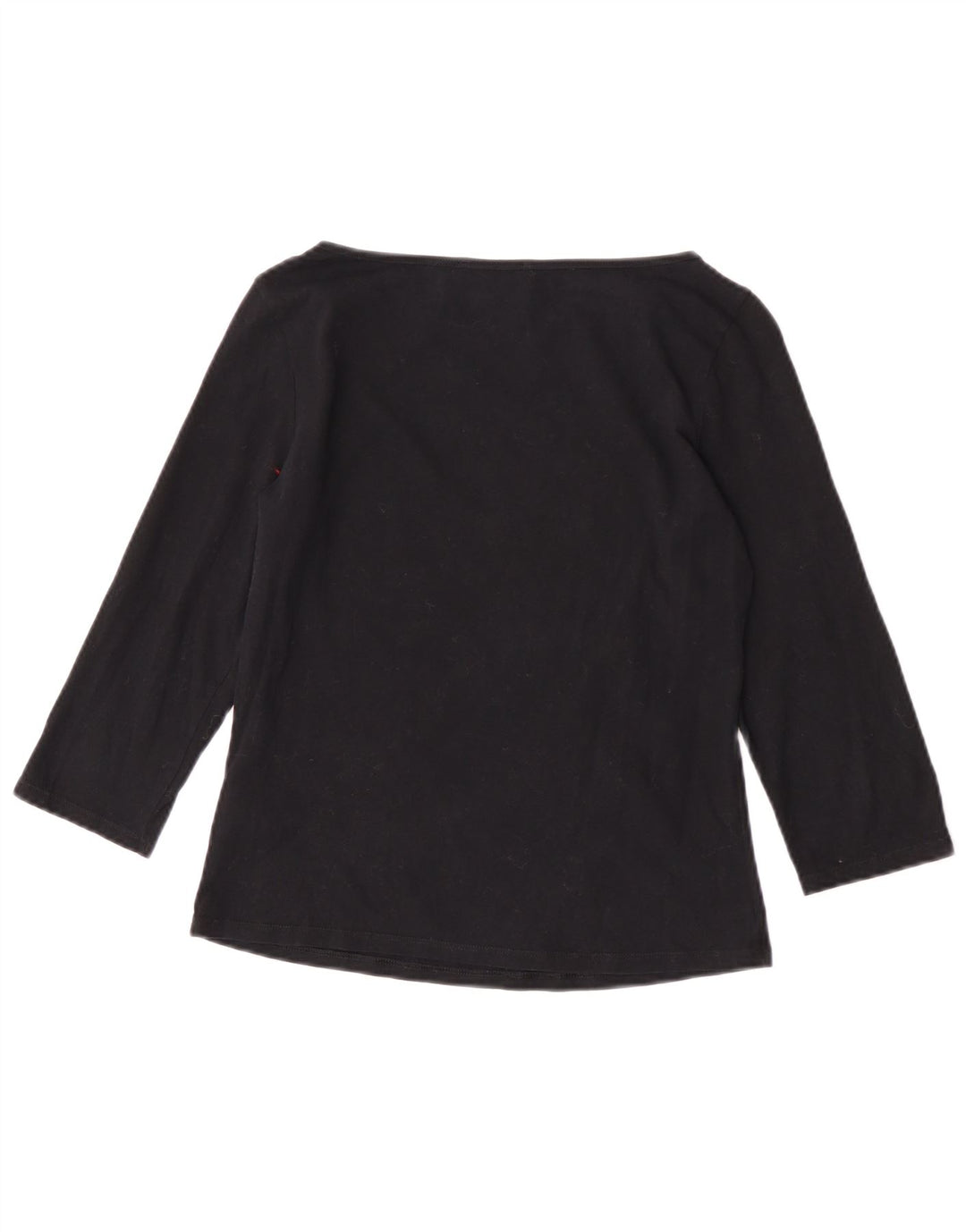 Marks & Spencer Womens Crop Top 3/4 Sleeve UK 12 Medium Black Cotton