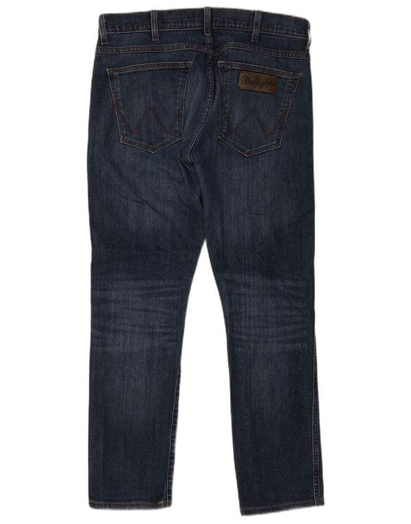 Wrangler Mens Bryson Slim Jeans W33 L28 Navy Blue Cotton