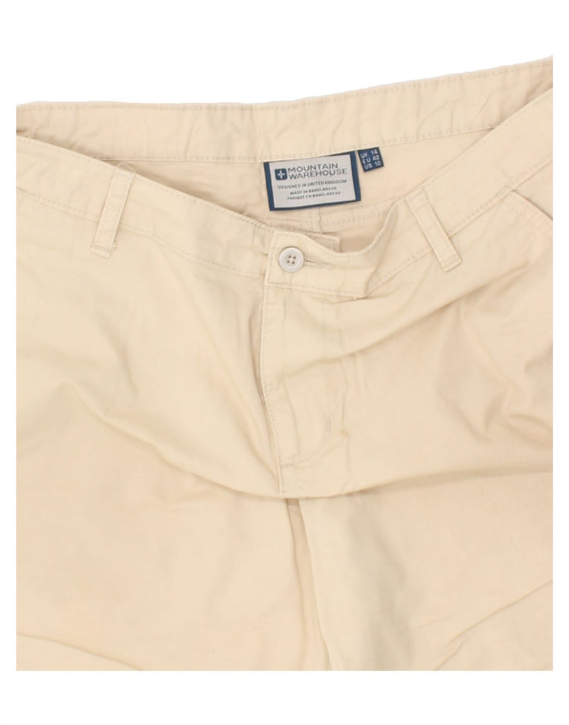 MOUNTAIN WAREHOUSE Womens Chino Shorts UK 14 Large W36 Beige Cotton | Vintage Mountain Warehouse | Thrift | Second-Hand Mountain Warehouse | Used Clothing | Messina Hembry 