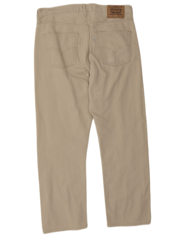 Levi's Mens 505 Straight Casual Trousers W36 L28 Beige Cotton
