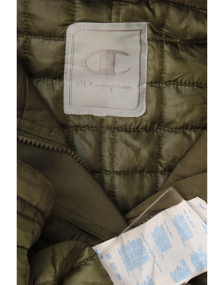Champion Womens Hooded Parka Jacket UK 18 XL Khaki Polyester