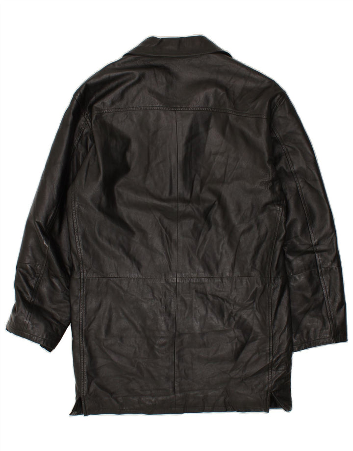 CONBIPEL Mens Leather Coat IT 46 Small Black Leather