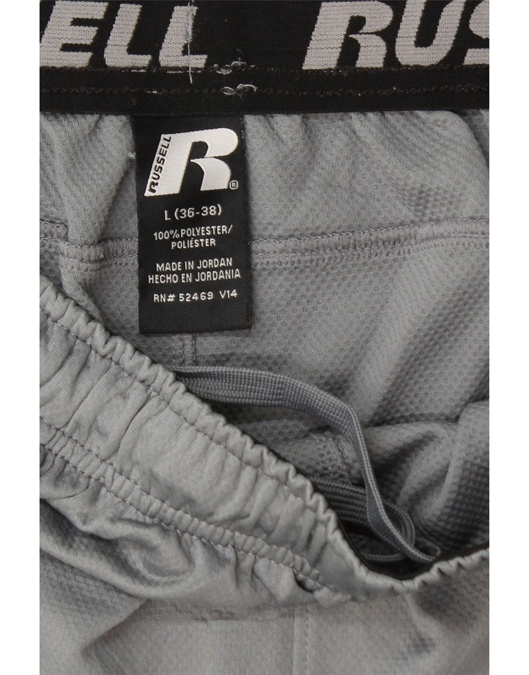 RUSSELL ATHLETIC Mens Dri-Power Sport Shorts Large  Grey Colourblock