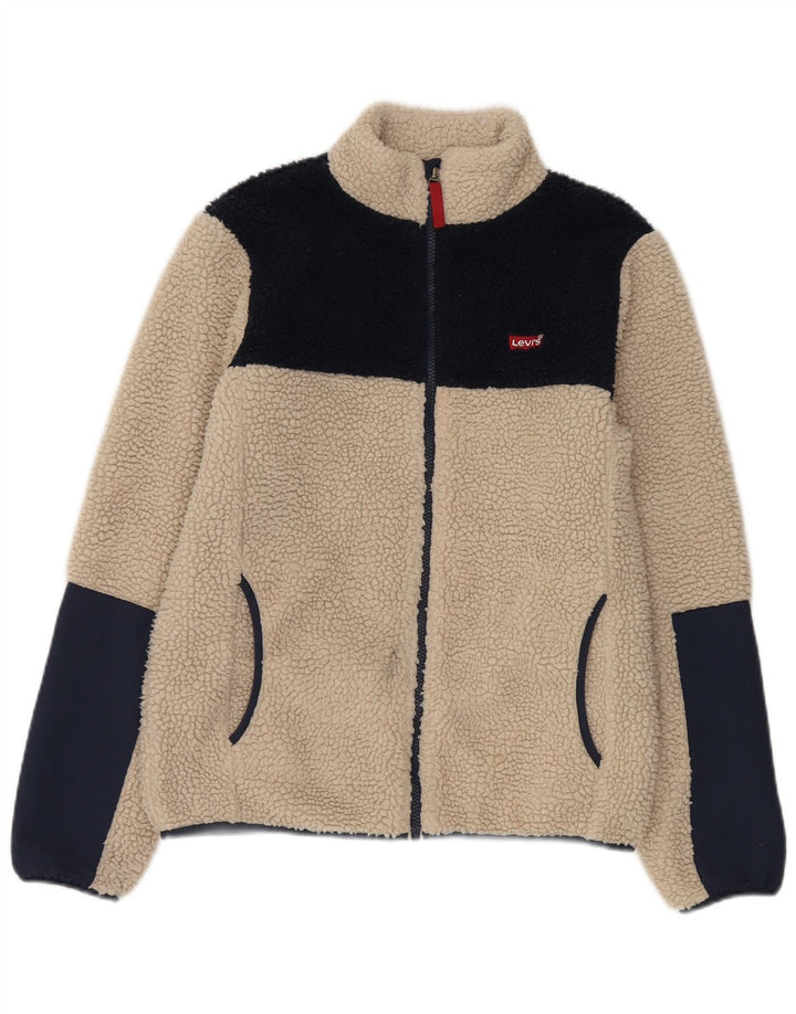 Levi's Boys Fleece Jacket 15-16 Years Beige Colourblock Polyester