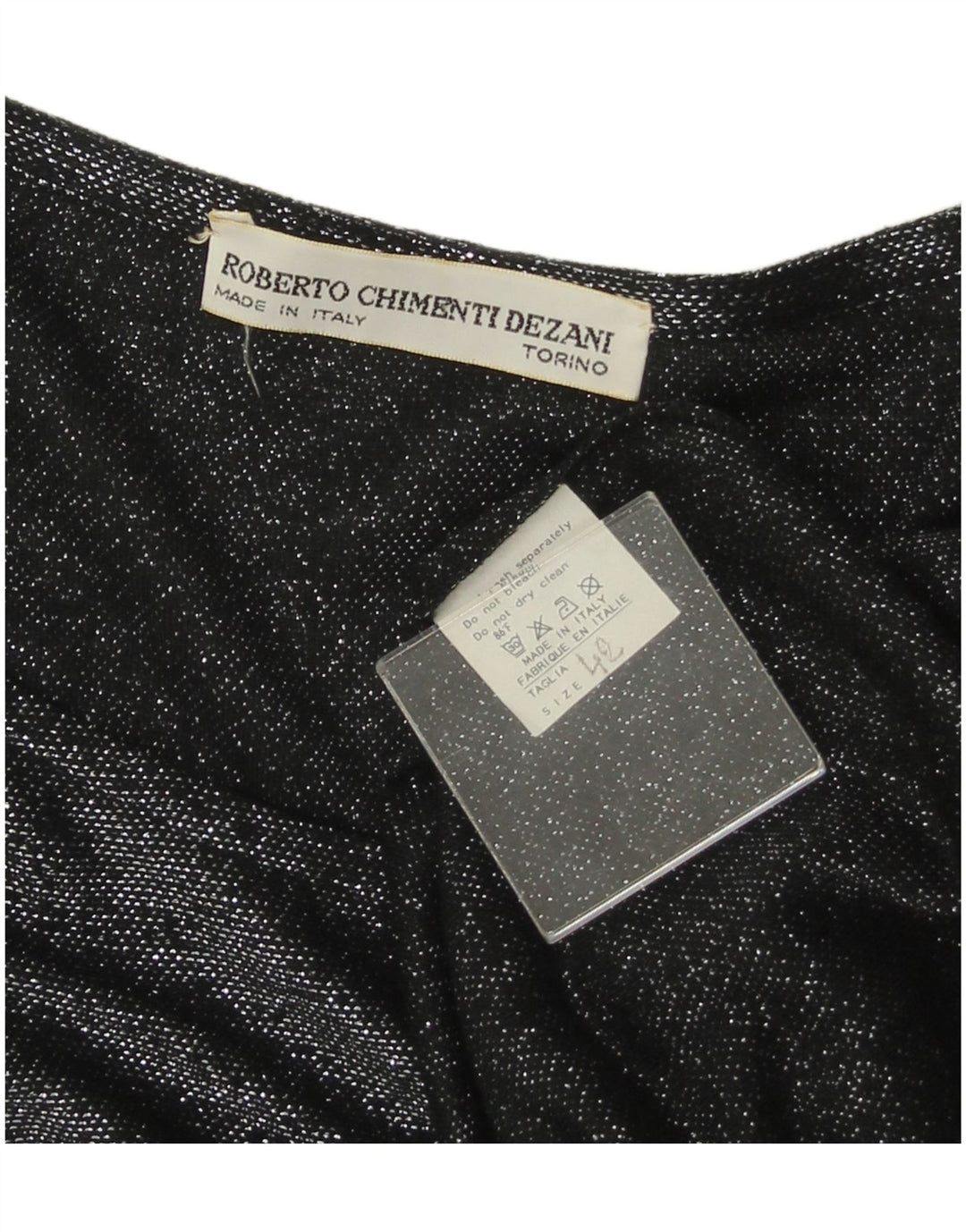 VINTAGE Womens Long Sleeve Blouse Top IT 42 Medium Black Floral Viscose