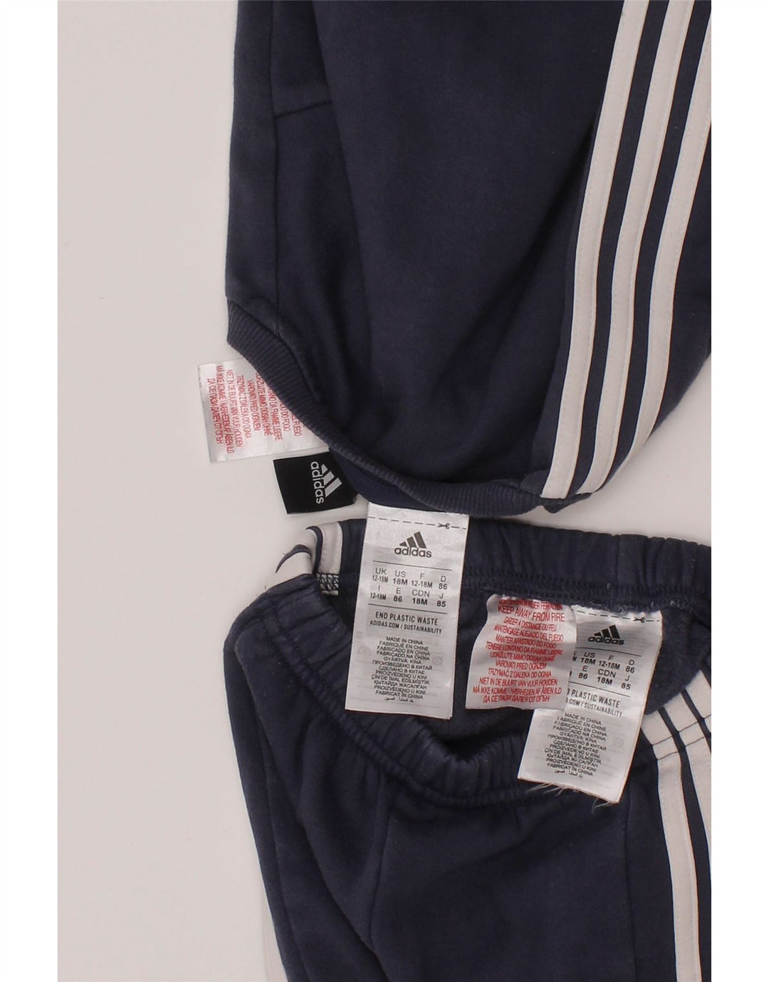 ADIDAS Baby Boys Graphic Full Tracksuit 12-18 Months Navy Blue Colourblock