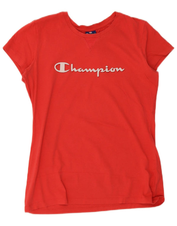 Champion Womens Graphic T-Shirt Top UK 14 Large Red
