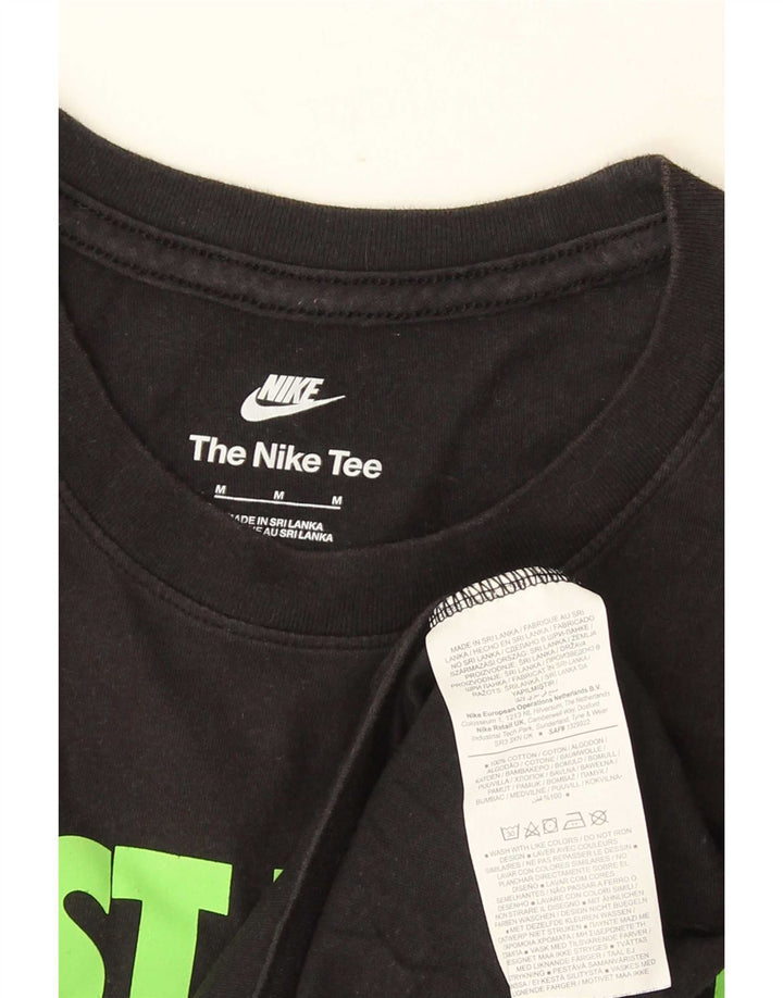 Nike Mens Graphic T-Shirt Top Medium Black Cotton