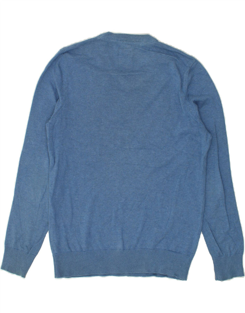 CREW CLOTHING Mens V-Neck Jumper Sweater Medium Blue Cotton | Vintage Crew Clothing | Thrift | Second-Hand Crew Clothing | Used Clothing | Messina Hembry 