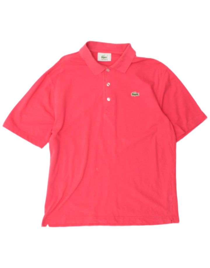 Lacoste Mens Polo Shirt Size 4 Medium Pink Cotton