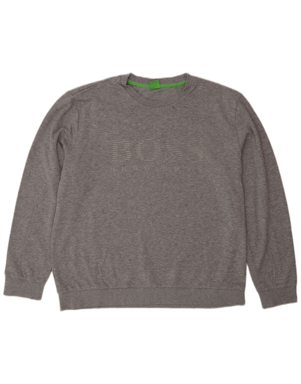 Hugo Boss Mens Graphic Sweatshirt Jumper XL Grey Cotton