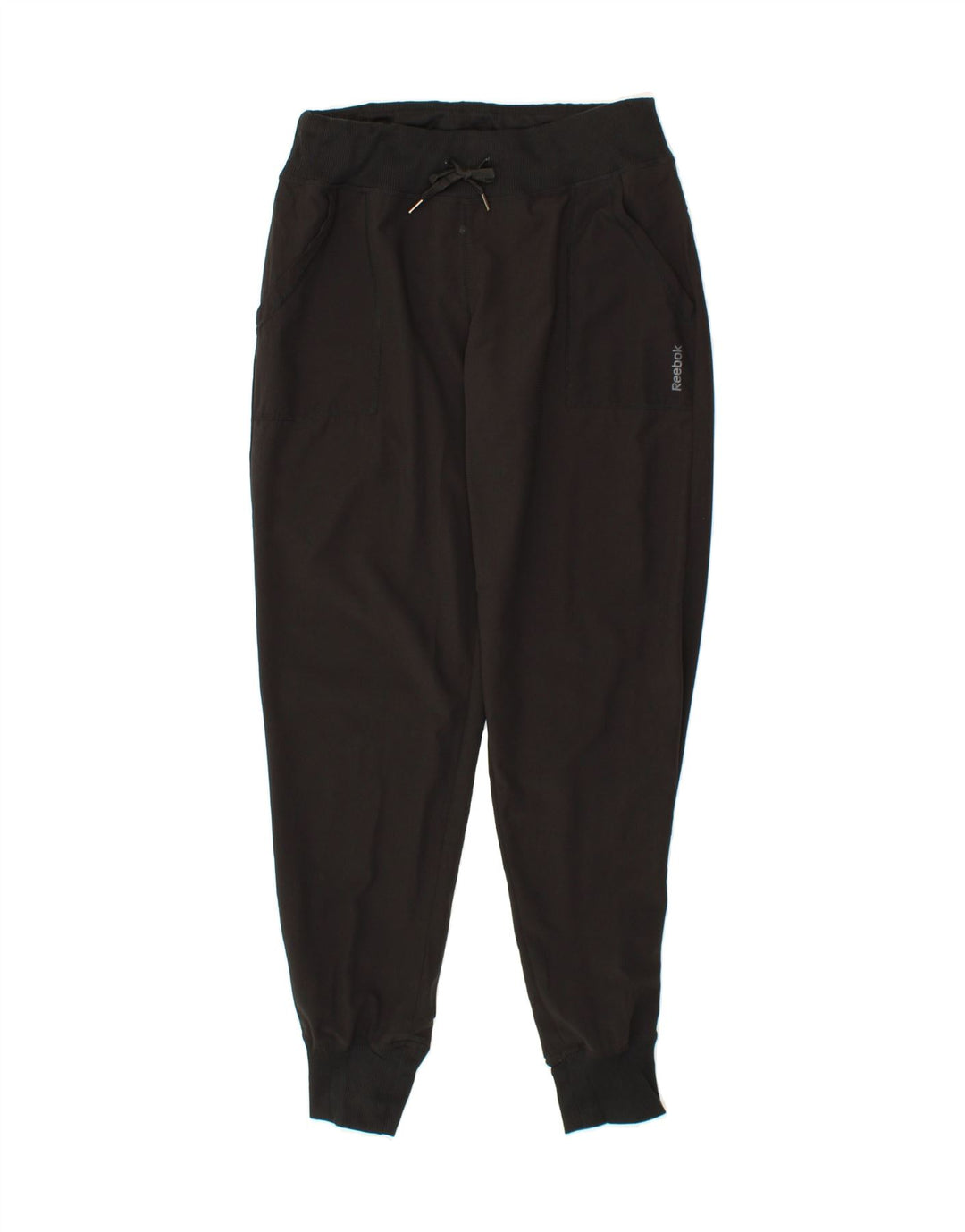 REEBOK Womens Tracksuit Trousers Joggers UK 10 Small  Black Polyester Vintage Reebok and Second-Hand Reebok from Messina Hembry 