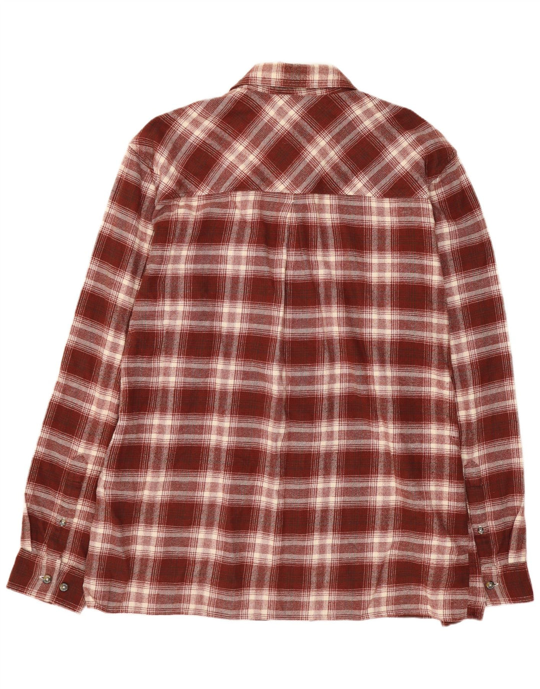 Jack Wolfskin Mens Flannel Shirt XL Burgundy Check Cotton