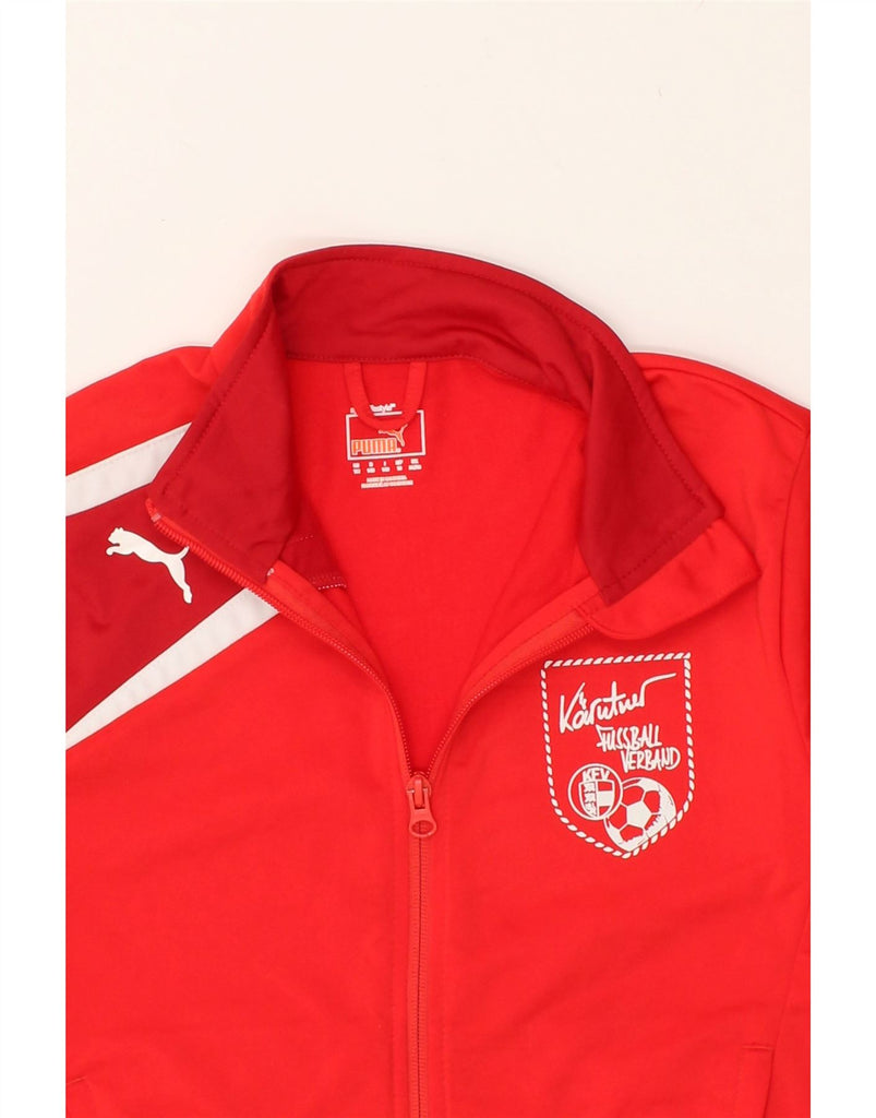 PUMA Boys Tracksuit Top Jacket 9-10 Years Red Colourblock Polyester | Vintage Puma | Thrift | Second-Hand Puma | Used Clothing | Messina Hembry 