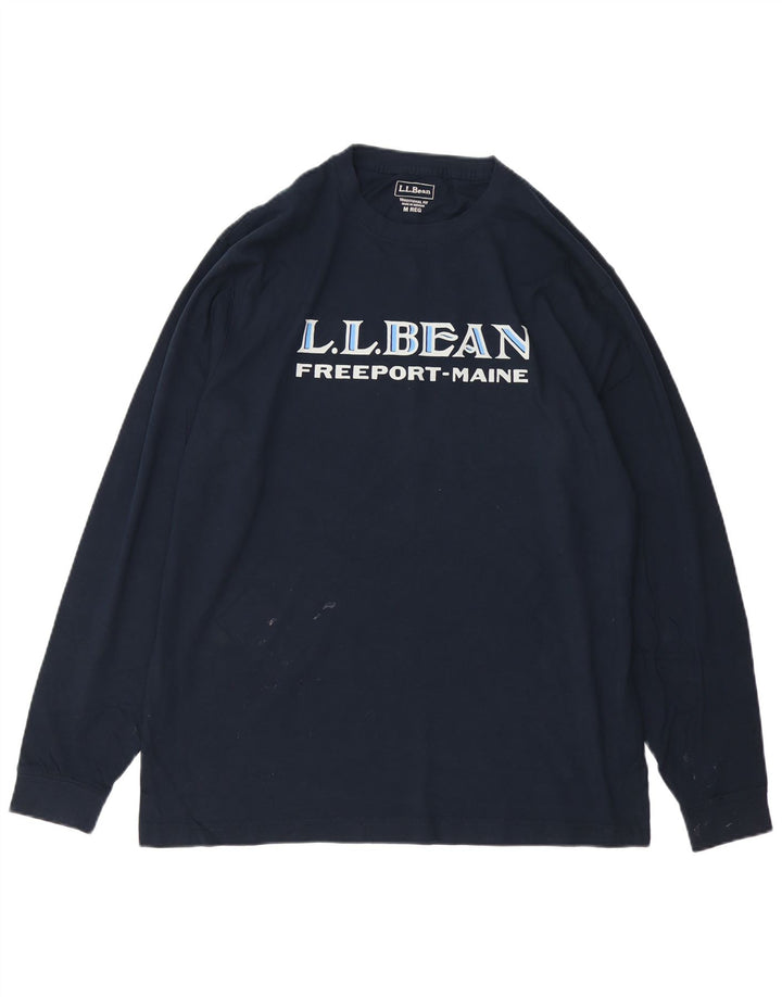 L.L.BEAN Mens Traditional Fit Graphic Top Long Sleeve Medium Navy Blue