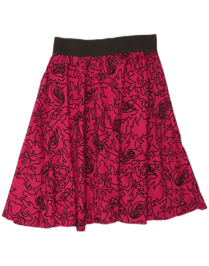 VINTAGE Womens A-Line Skirt W30 Medium  Pink Paisley