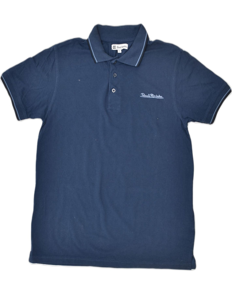 RENATO BALESTRA Mens Polo Shirt Large Navy Blue Cotton | Vintage | Thrift | Second-Hand | Used Clothing | Messina Hembry 