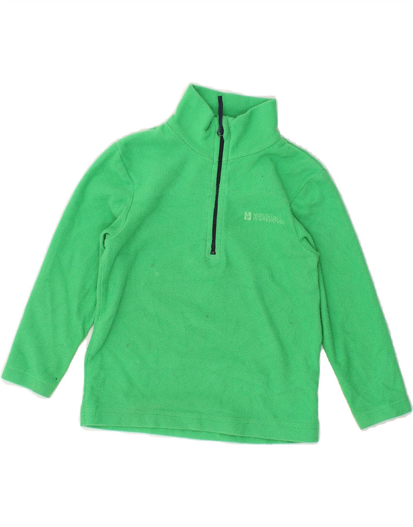 MOUNTAIN WAREHOUSE Boys Zip Neck Fleece Jumper 2-3 Years Green Polyester | Vintage Mountain Warehouse | Thrift | Second-Hand Mountain Warehouse | Used Clothing | Messina Hembry 