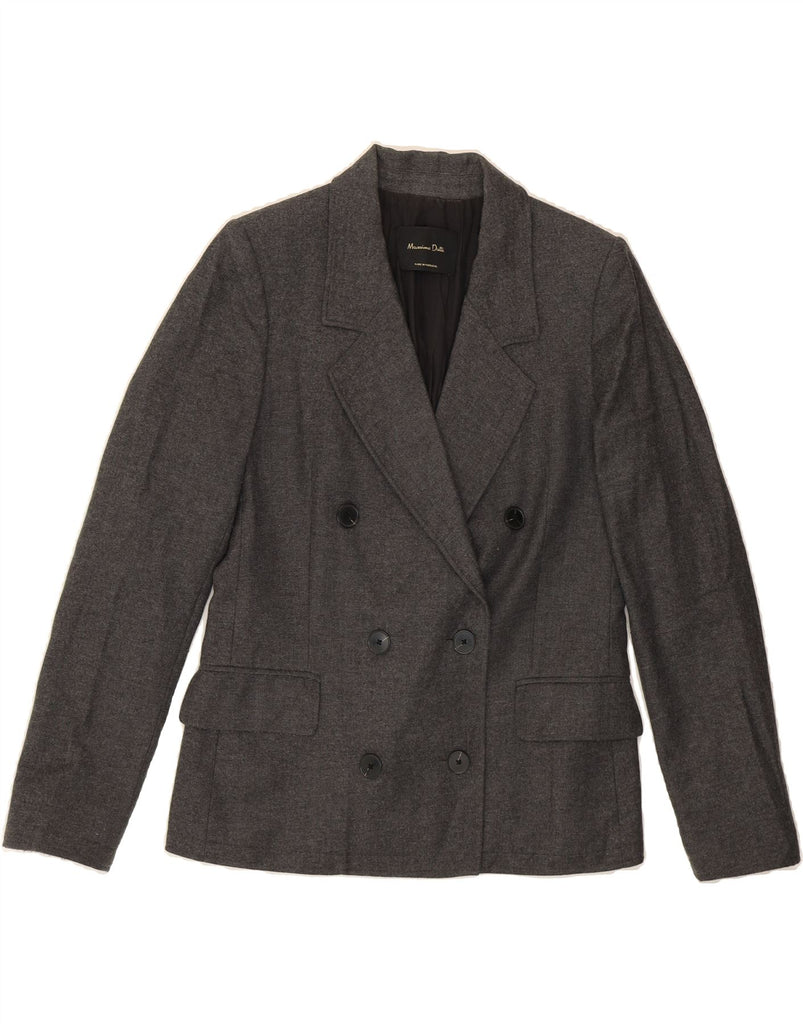 MASSIMO DUTTI Womens Double Breasted Blazer Jacket EU 36 XS Grey Wool Vintage Massimo Dutti and Second-Hand Massimo Dutti from Messina Hembry 