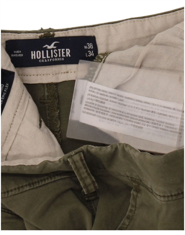 Hollister Mens Slim Chino Trousers W38 L34 Khaki Cotton