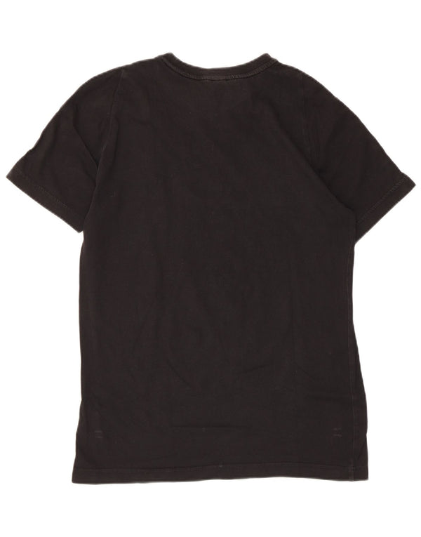 Adidas Boys Graphic T-Shirt Top 14-15 Years Black Cotton