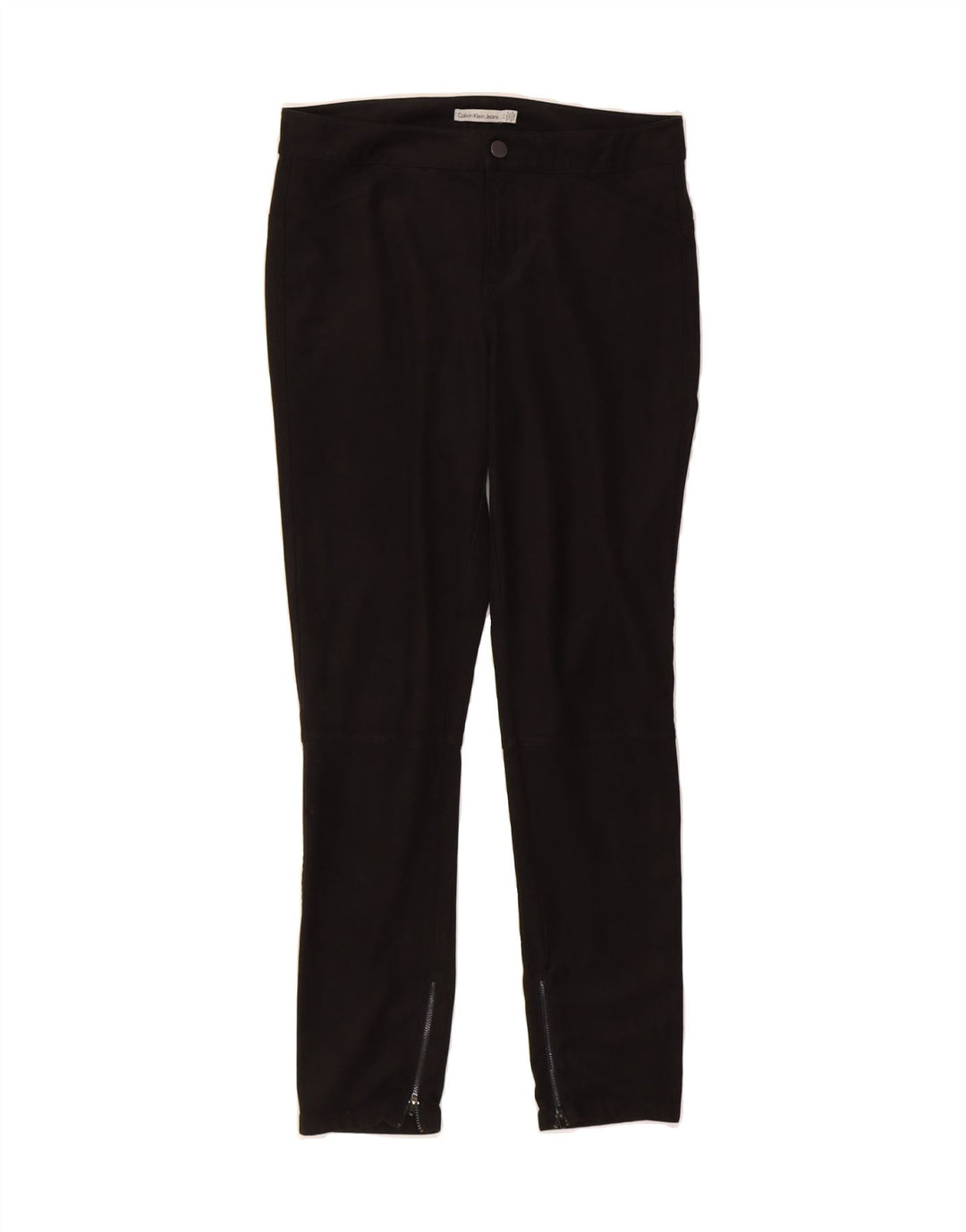 CALVIN KLEIN Womens Slim Chino Trousers W29 L27  Black Polyester Vintage Calvin Klein and Second-Hand Calvin Klein from Messina Hembry 