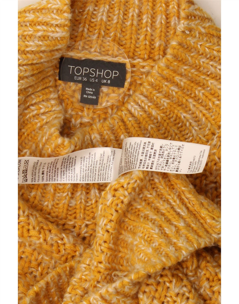 TOPSHOP Womens Oversized Turtle Neck Jumper Sweater UK 8 Small  Yellow Vintage Topshop and Second-Hand Topshop from Messina Hembry 