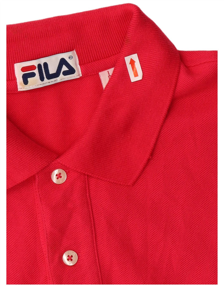 Fila Mens Polo Shirt IT 46 Small Pink Cotton