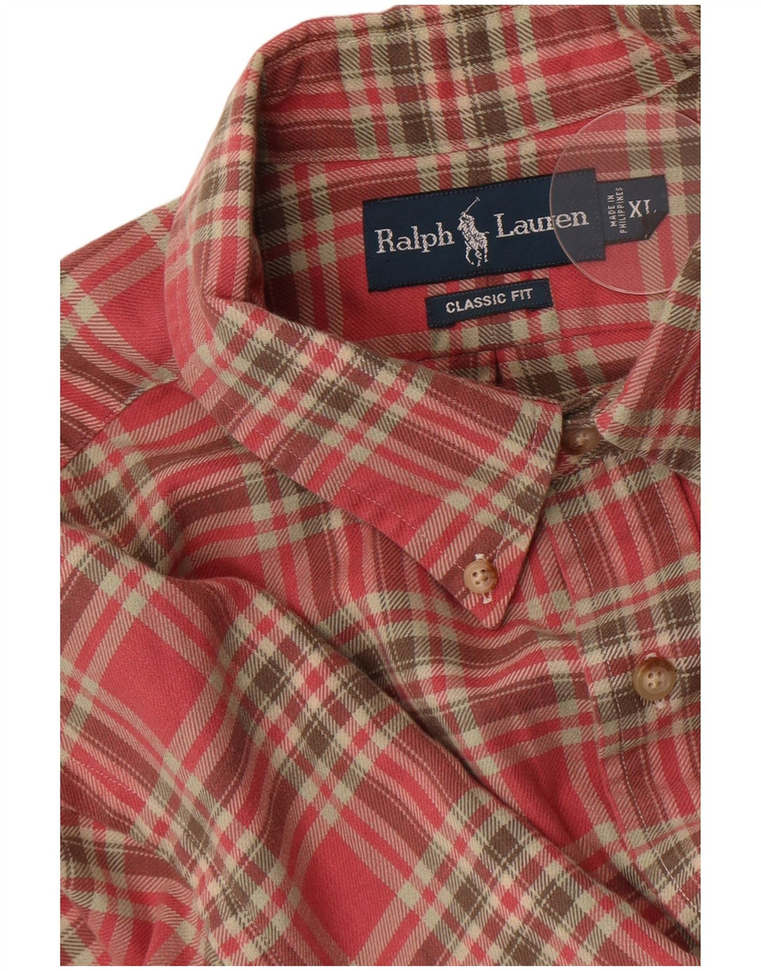 Ralph Lauren Mens Classic Fit Flannel Shirt XL Red Check