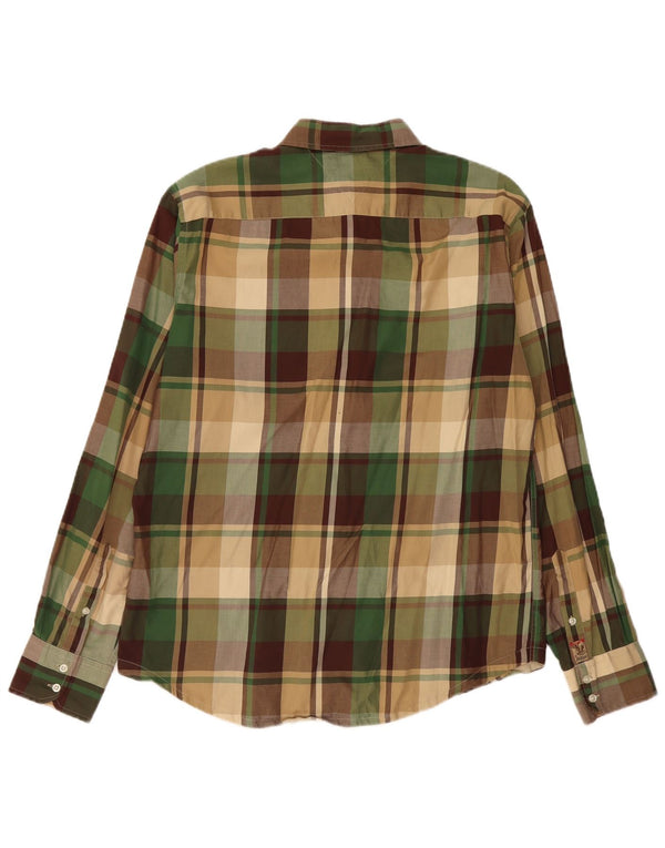 Tommy Hilfiger Mens Flannel Shirt Large Green Check Cotton 80s