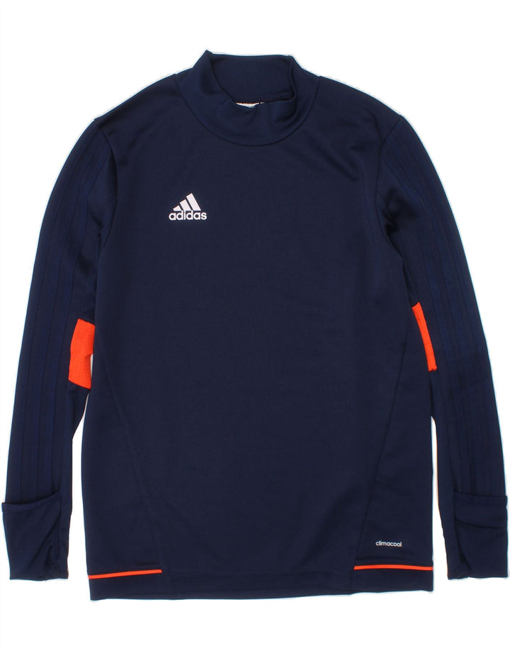 ADIDAS Boys Climacool Top Long Sleeve 9-10 Years Navy Blue Polyester Vintage Adidas and Second-Hand Adidas from Messina Hembry 