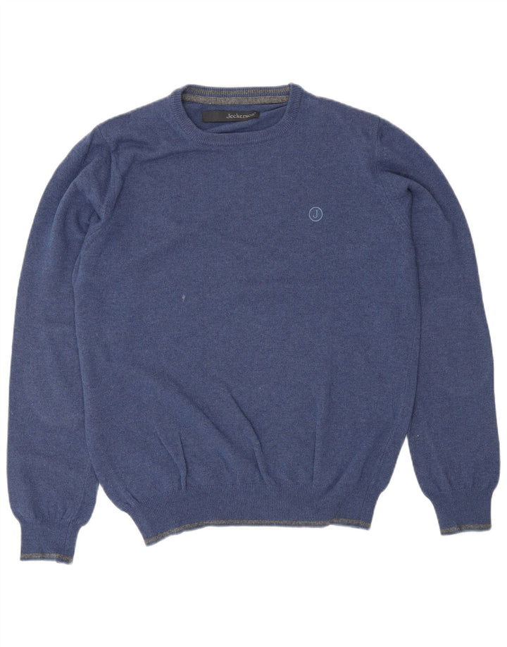 JECKERSON Mens Crew Neck Jumper Sweater Small Blue