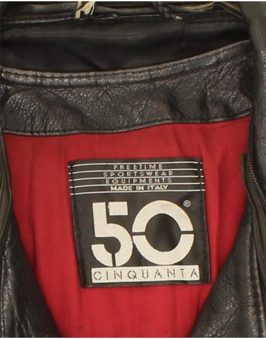 50 CINQUANTA  Mens Leather Jacket IT 54 2XL Black Leather Vintage 50 Cinquanta and Second-Hand 50 Cinquanta from Messina Hembry 