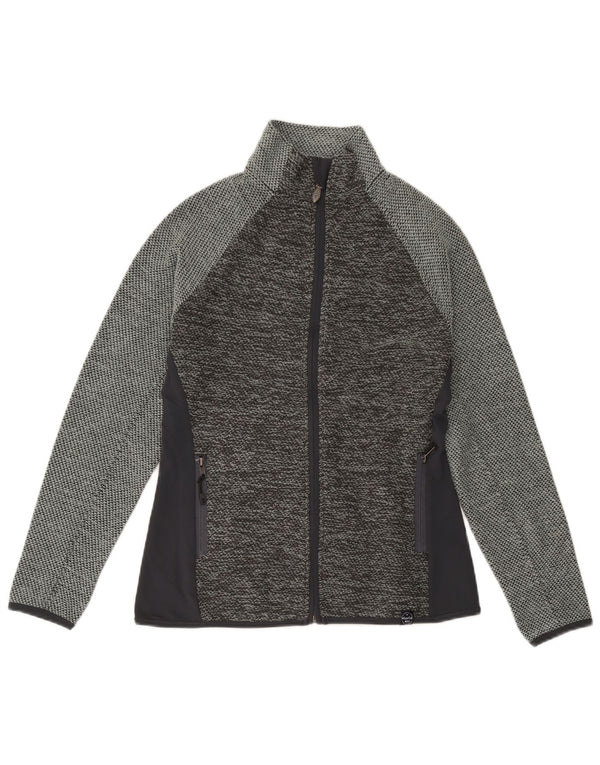 Weird Fish Womens Graphic Tracksuit Top Jacket UK 10 Small Grey Colourblock