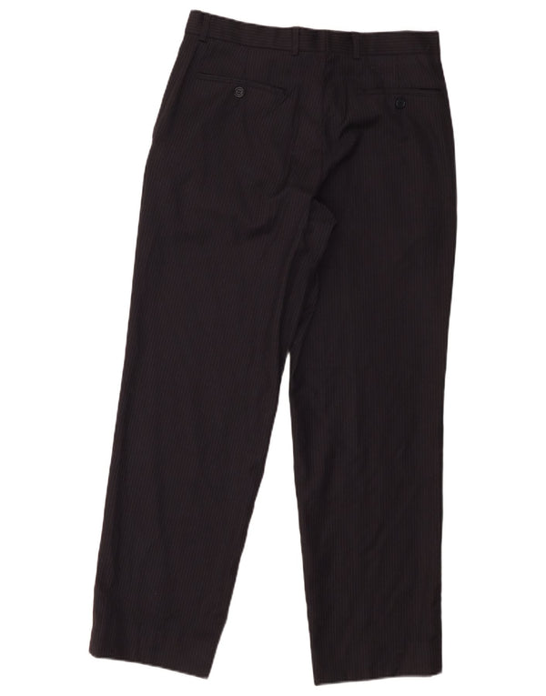 Marks & Spencer Mens Straight Suit Trousers W30 L29 Navy Blue Striped